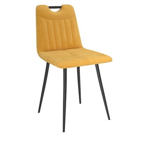 Обеденный стул Брандо, велюр тенерифе куркума/Цвет металл черный в Саранске - предосмотр