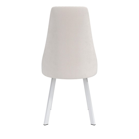 Обеденный стул Лион, велюр тенерифе крем/Цвет металл белый в Саранске - изображение 3