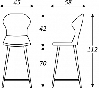 Обеденный стул Марио барный(Изумрудный Т189/ноги черные) в Саранске - предосмотр 2