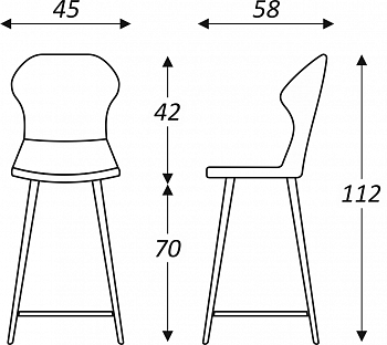 Обеденный стул Марио барный(Изумрудный Т189/ноги черные) в Саранске - изображение 2
