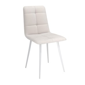 Обеденный стул Нео, велюр тенерифе крем/Цвет металл белый в Саранске