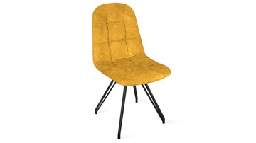 Кухонный стул Райс К4 (Черный муар/Микровелюр Wellmart Yellow) в Саранске