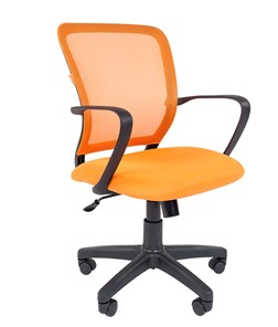 Кресло компьютерное CHAIRMAN 698 black TW, ткань, цвет оранжевый в Саранске - предосмотр