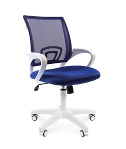 Кресло CHAIRMAN 696 white, ткань, цвет синий в Саранске