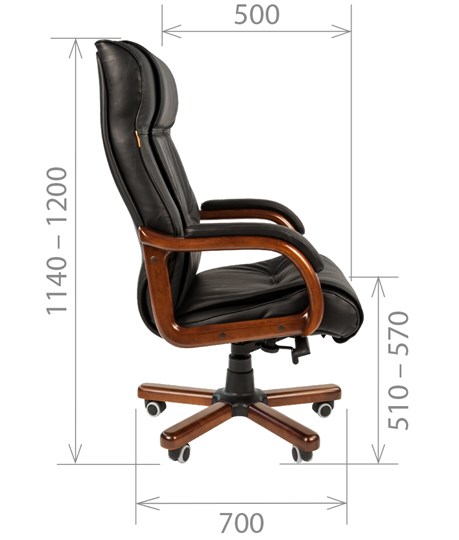 Кресло компьютерное CHAIRMAN 653 кожа черная в Саранске - изображение 2