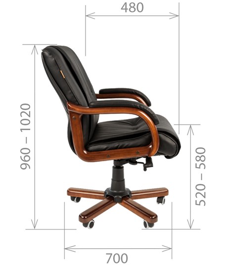 Кресло CHAIRMAN 653M кожа черная в Саранске - изображение 2