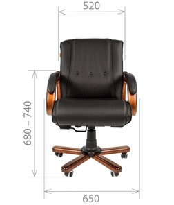 Кресло CHAIRMAN 653M кожа черная в Саранске - предосмотр 1