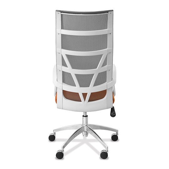 Кресло в офис Топ X белый каркас, сетка/ткань TW / серая/светло-серая в Саранске - изображение 1