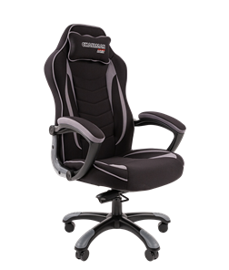 Кресло игровое CHAIRMAN GAME 28 Полиэстер комбинированная ткань серый/черный в Саранске