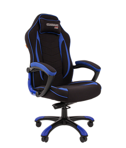 Кресло игровое CHAIRMAN GAME 28 Полиэстер комбинированная ткань синий/черный в Саранске