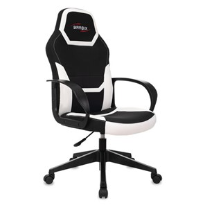 Офисное кресло BRABIX "Alpha GM-018", ткань/экокожа, черное/белое, 532640, GM-018_532640 в Саранске