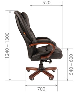 Кресло офисное CHAIRMAN 408 кожа черная в Саранске - предосмотр 2
