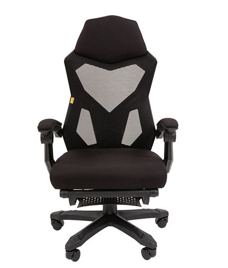 Офисное кресло CHAIRMAN 571 с подставкой для ног , Сетчатый акрил черный / Полиэстер черный в Саранске - изображение 1