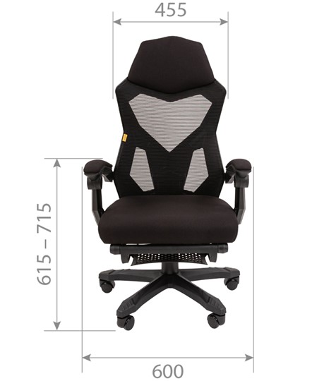 Офисное кресло CHAIRMAN 571 с подставкой для ног , Сетчатый акрил черный / Полиэстер черный в Саранске - изображение 6