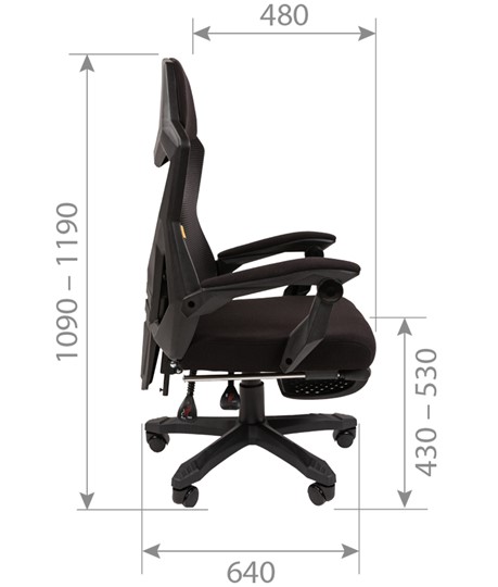Офисное кресло CHAIRMAN 571 с подставкой для ног , Сетчатый акрил черный / Полиэстер черный в Саранске - изображение 7