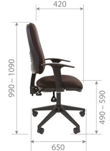 Офисное кресло CHAIRMAN 661 Ткань стандарт 15-21 черная в Саранске - предосмотр 4