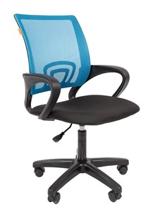Кресло компьютерное CHAIRMAN 696 black LT, голубое в Саранске