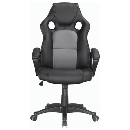 Кресло компьютерное Brabix Rider Plus EX-544 КОМФОРТ (экокожа, черное/серое) 531582 в Саранске - изображение