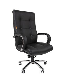 Компьютерное кресло CHAIRMAN 424 Кожа черная в Саранске