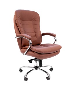 Офисное кресло CHAIRMAN 795 кожа, цвет коричневый в Саранске