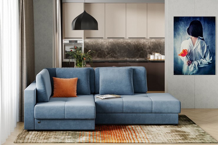 Угловой диван Манхэттен 1пф-2т, Оникс 17 в Саранске - изображение 1