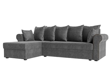 Угловой диван с оттоманкой Рейн, Серый/Коричневый (рогожка) в Саранске