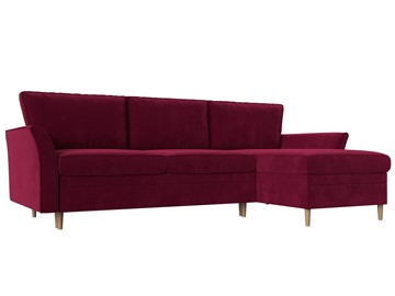 Угловой раскладной диван София, Бордовый (микровельвет) в Саранске