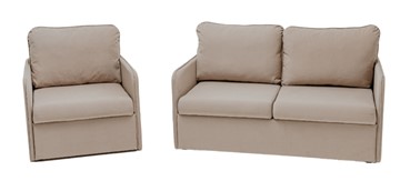 Комплект мебели Амира бежевый диван + кресло в Саранске - предосмотр