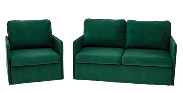 Комплект мебели Амира зеленый диван + кресло в Саранске