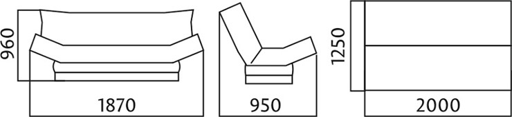 Прямой диван Клик-Кляк стёганый в Саранске - изображение 3