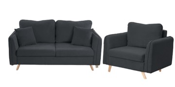 Комплект мебели Бертон графит диван+ кресло в Саранске