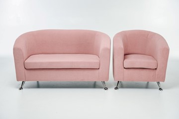Комплект мебели Брамс  цвет розовый диван 2Д + кресло в Саранске