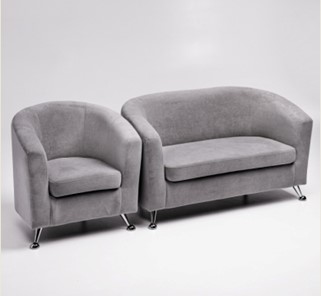Комплект мебели Брамс  цвет серый диван 2Д + кресло в Саранске
