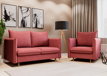 Комплект мебели диван и кресло Гримма коралл в Саранске