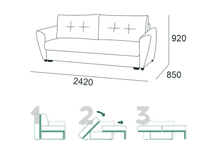 Прямой диван Мальта 1 К БД в Саранске - изображение 5