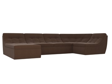 Большой модульный диван Холидей, Коричневый (рогожка) в Саранске