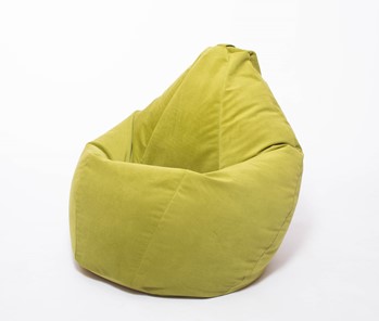 Кресло-мешок Груша малое, велюр однотон, травянное в Саранске - предосмотр