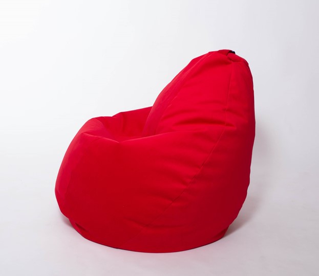 Кресло-мешок Груша большое, велюр однотон, красное в Саранске - изображение 1