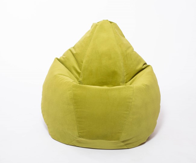 Кресло-мешок Груша малое, велюр однотон, травянное в Саранске - изображение 1