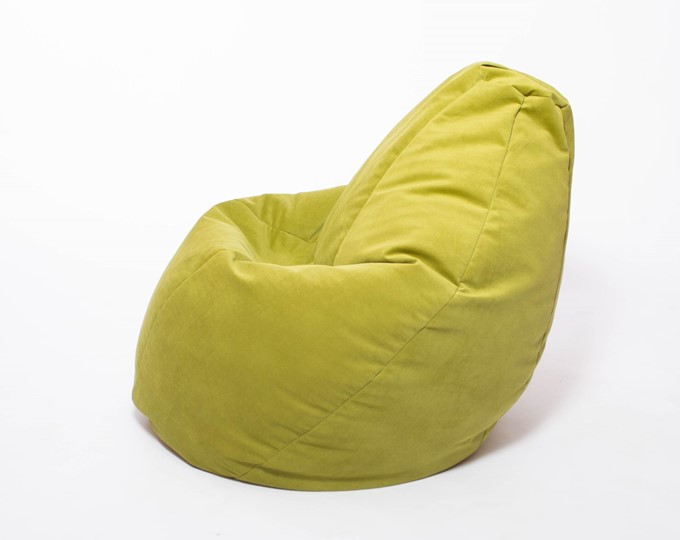 Кресло-мешок Груша малое, велюр однотон, травянное в Саранске - изображение 2