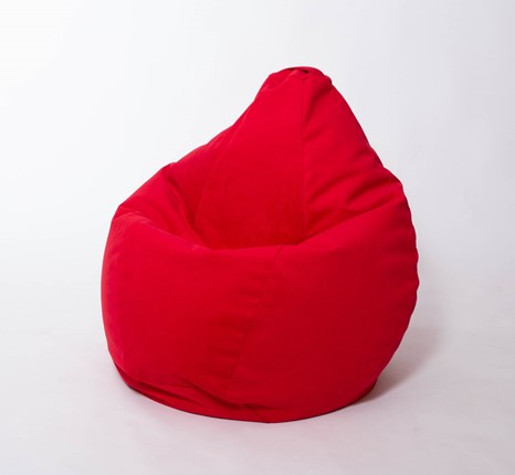 Кресло-мешок Груша большое, велюр однотон, красное в Саранске - изображение