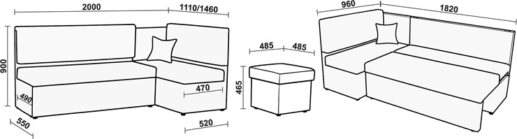 Кухонный угловой диван Нео КМ 3 с механизмом 2000*1110 в Саранске - изображение 20