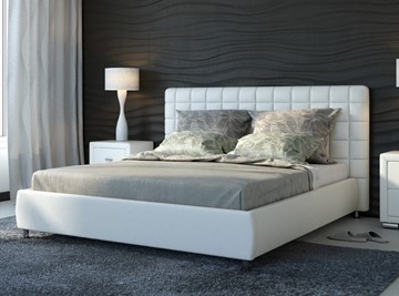 Кровать в спальню Corso-3 200x200, Экокожа (Белый) в Саранске