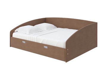 Кровать спальная Bono 160х200, Велюр (Forest 514 Светло-коричневый) в Саранске