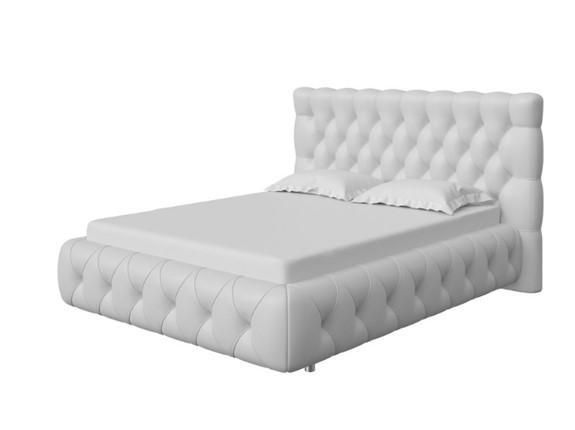 Кровать спальная Castello 160х200, Экокожа (Белый) в Саранске - изображение