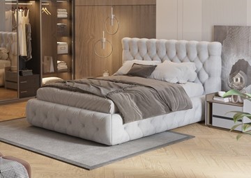 Кровать в спальню Castello 180х200, Флок (Бентлей Светло-серый) в Саранске