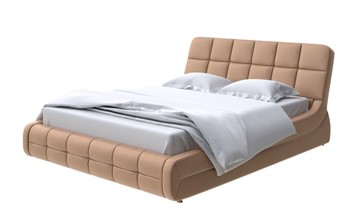 Кровать в спальню Corso-6 140x200, Экокожа (Бронзовый перламутр) в Саранске