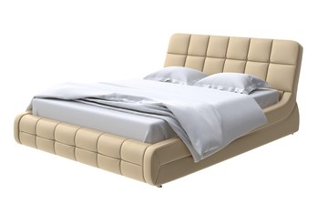 Двуспальная кровать Corso-6 140x200, Экокожа (Золотой перламутр) в Саранске