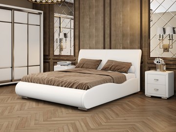 Кровать 2-спальная Corso-8 Lite 160х200, Экокожа (Белый) в Саранске