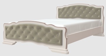 Кровать спальная Карина-10 (Дуб Молочный, светлая обивка) 160х200 в Саранске